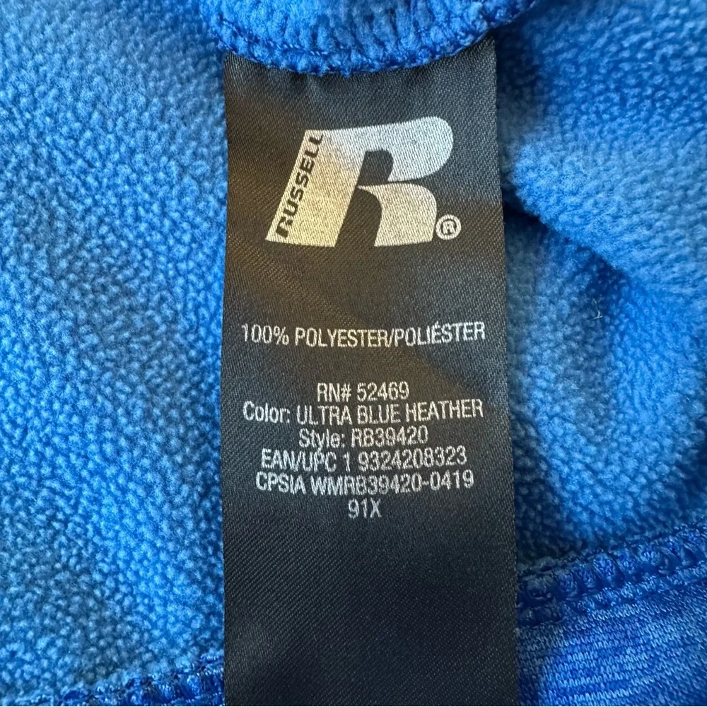 RUSSELL ATHLETIC Blue Fleece Hoodie Boys Large 10-12 Pullover Sweatshirt